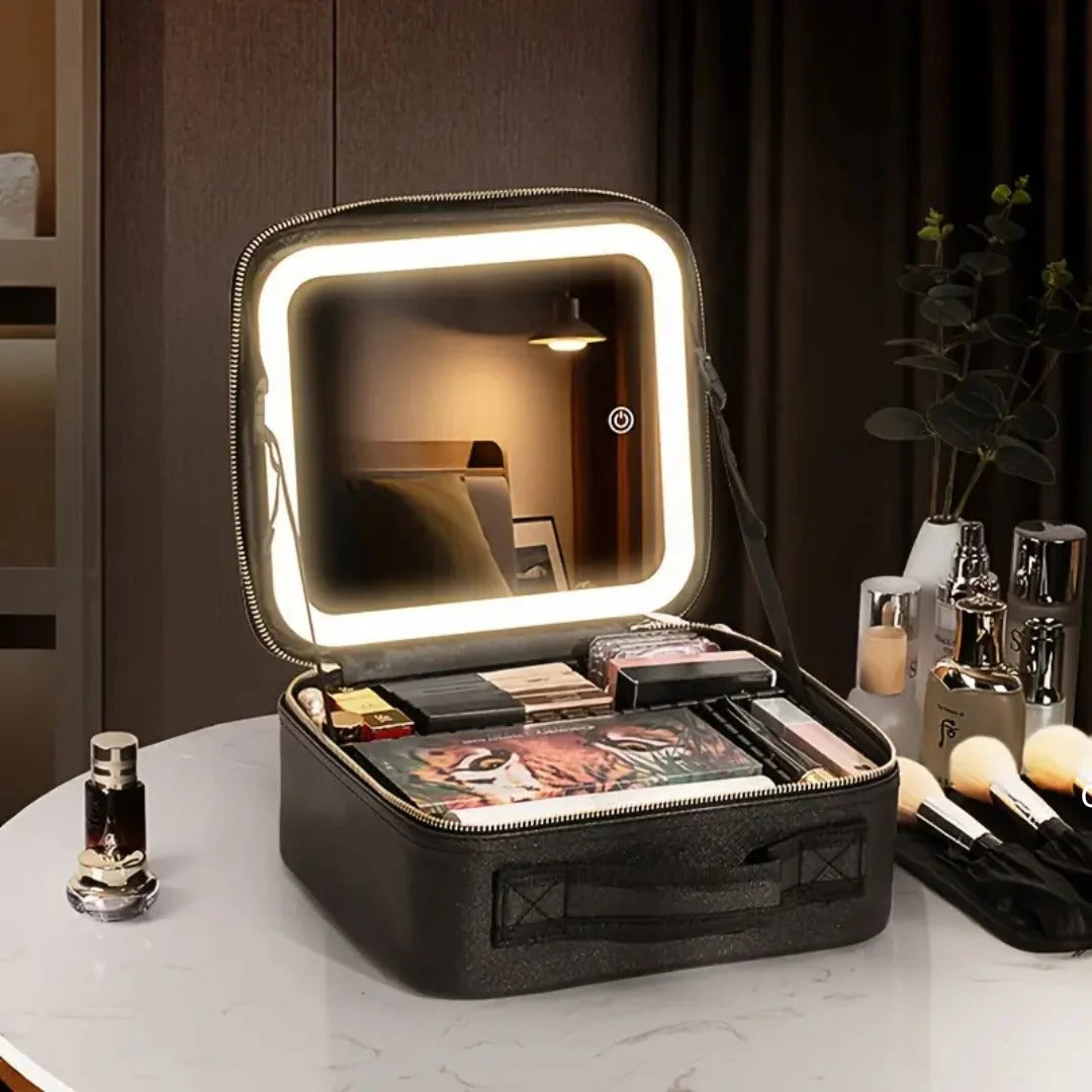 Estuche De Maquillaje Con Espejo Led