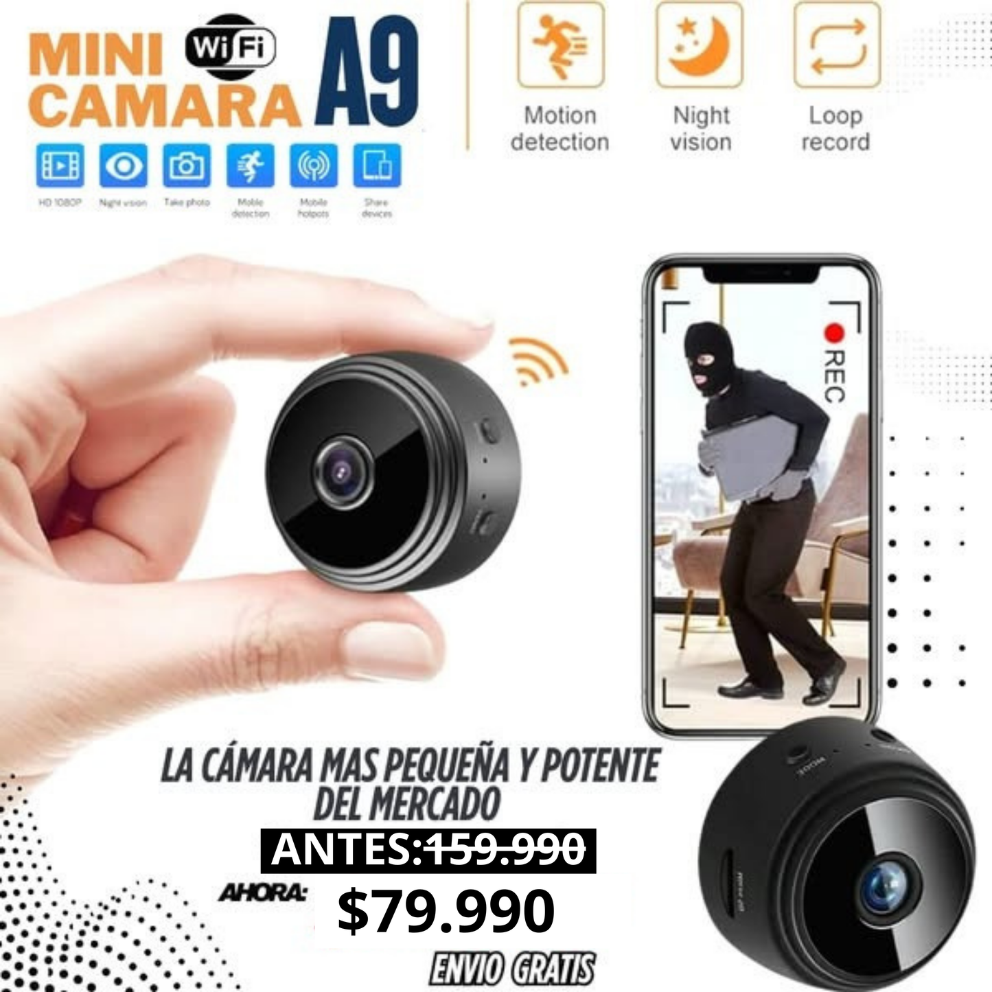 Mini Camara Wifi Espia